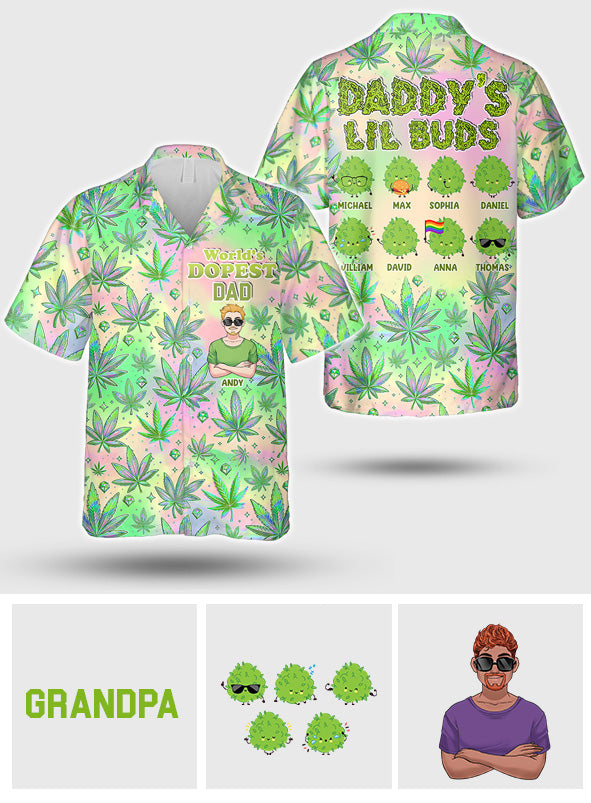 Daddy's Little Buds - Personalized Weed Hawaiian Shirt