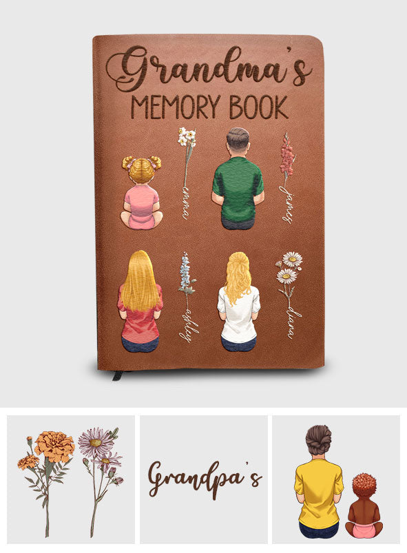 Grandma's Memory Book - Personalized Grandma Leather Journal