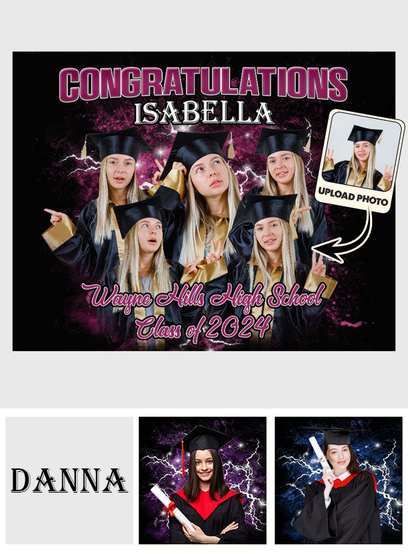 Senior Bootleg Photos Custom - Personalized Graduation Wall Tapestry