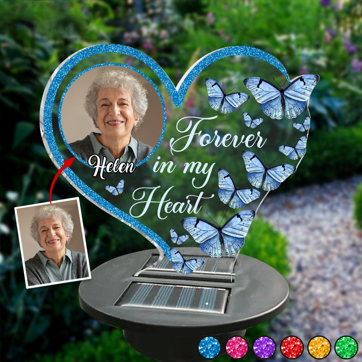 Forever In My Heart - Personalized Memorial Garden Solar Light