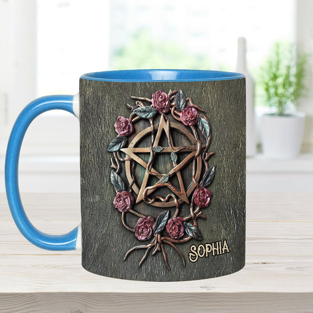 Mystical Witch Ancient Roses - Personalized Witch Accent Mug