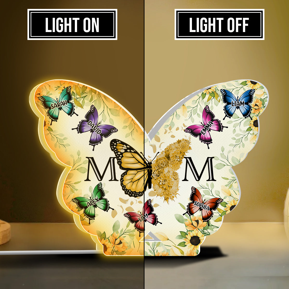 Butterfly Mom - Personalized Mother Shaped Light Box