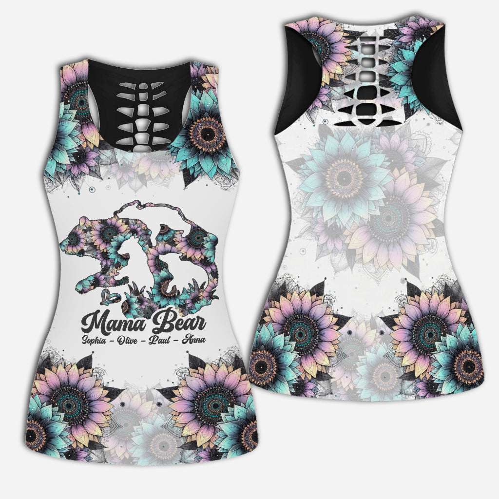 Mama Bear - Personalized Mother Hollow Tank Top and Leggings