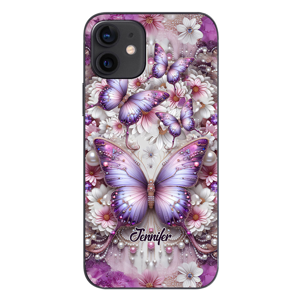 Floral Butterflies - Personalized Butterfly Phone Case