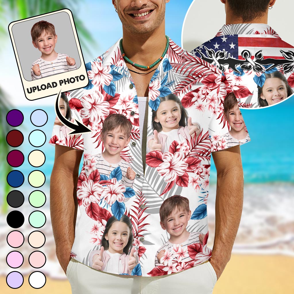 Discover Upload Photo 4th Of July Shirt - Personalized Father Hawaiian Shirt