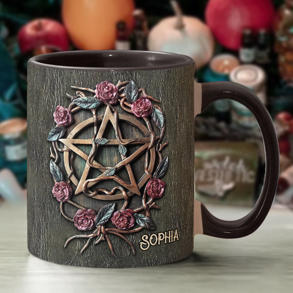 Mystical Witch Ancient Roses - Personalized Witch Accent Mug