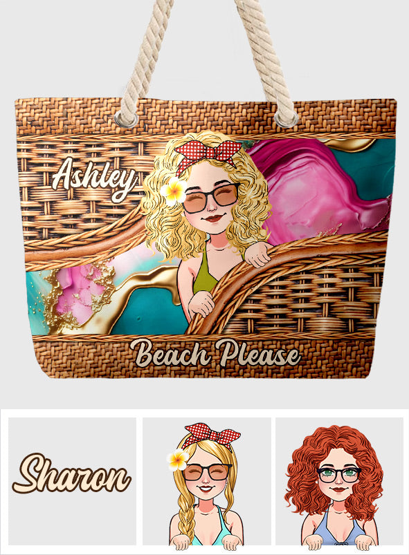 Beach Please - Personalized Sea Lover Beach Bag