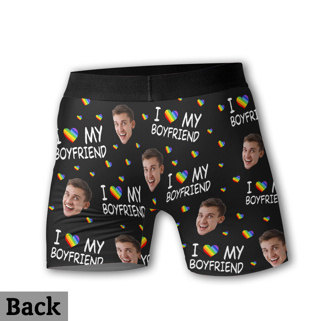 I Love My Boyfriend - Personalized LGBT Support Men’s Boxer Briefs