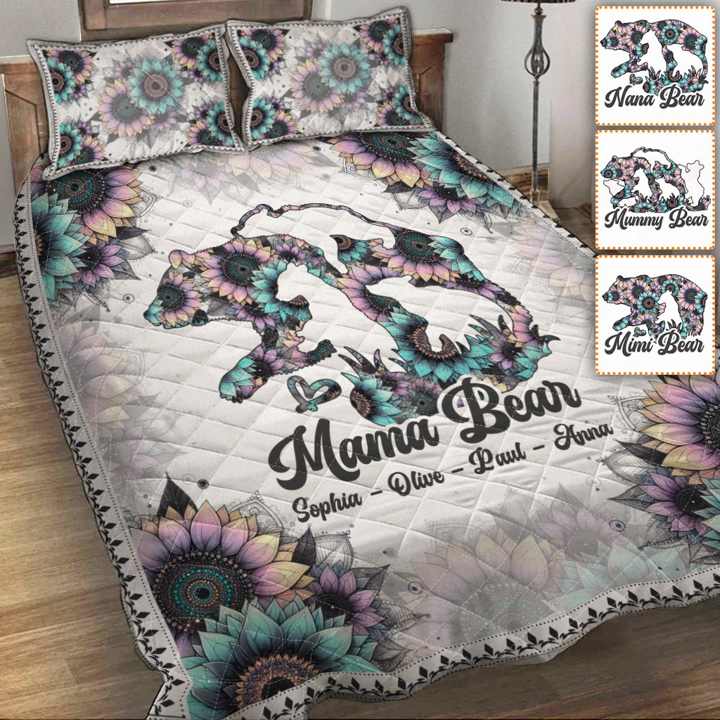 Mama Bear - Personalized Mother Quilt Set