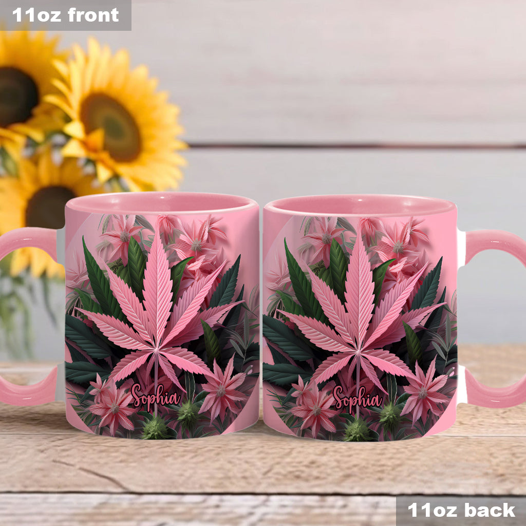 Pink Stoner Chick - Personalized Weed Accent Mug