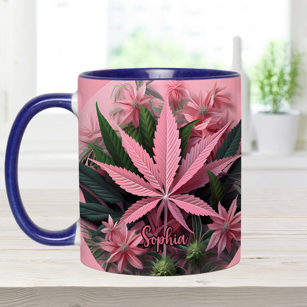 Pink Stoner Chick - Personalized Weed Accent Mug