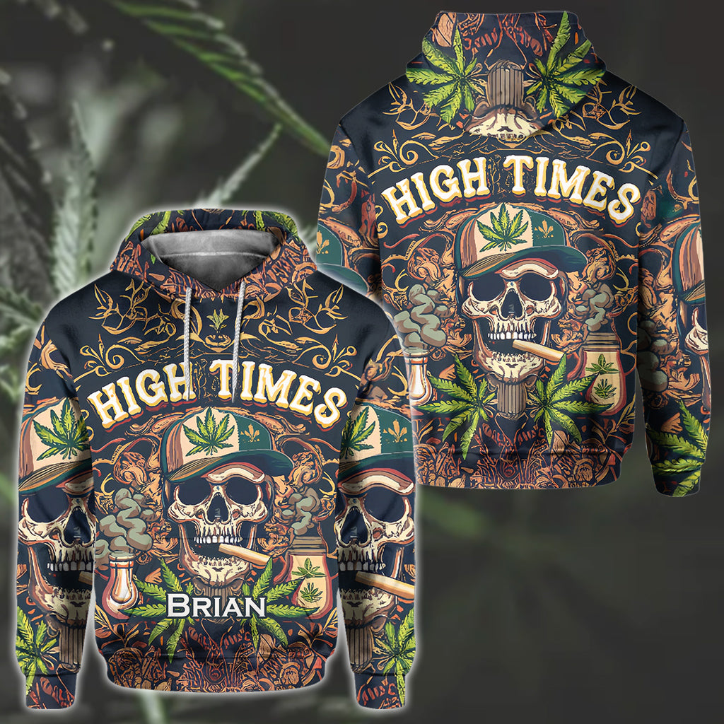 High Times Skull 420 - Personalized Weed All Over Shirt