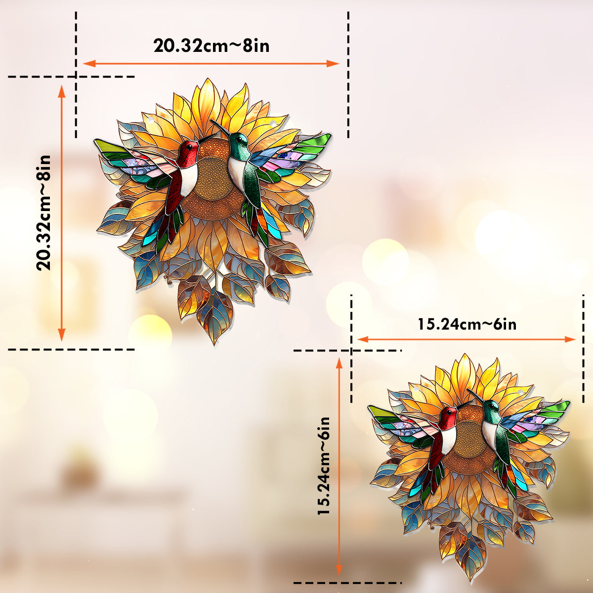 Beautiful Hummingbirds Sunshine - Hummingbird Window Hanging Suncatcher Ornament