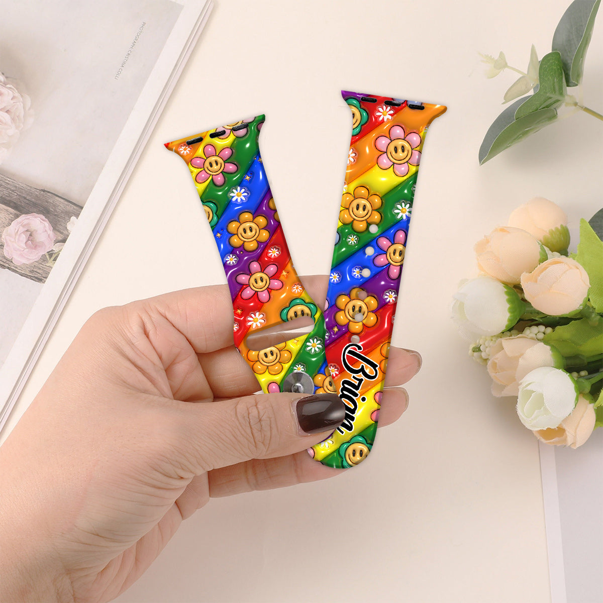 Love Is Love Pride Rainbow - Personalized LGBT Support Apple Watch Band