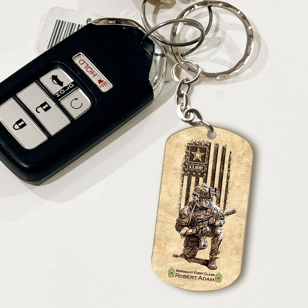 US Military World Tour - Personalized Veteran Stainless Steel Keychain