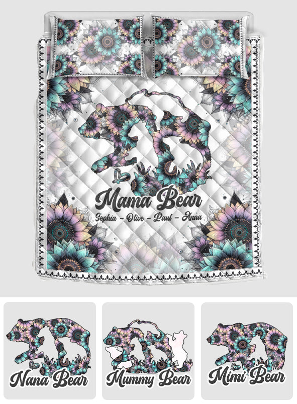 Mama Bear - Personalized Mother Quilt Set