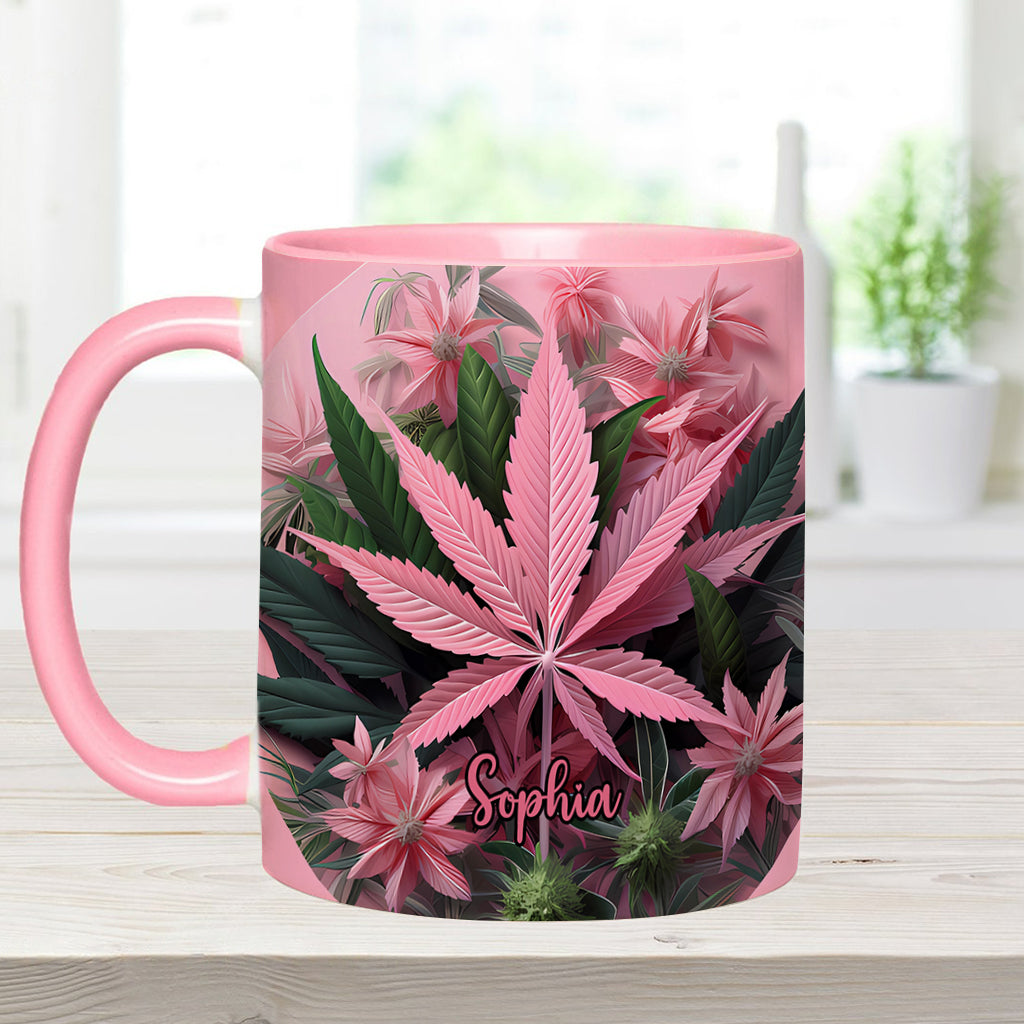 Pink Stoner Chick - Personalized Weed Accent Mug