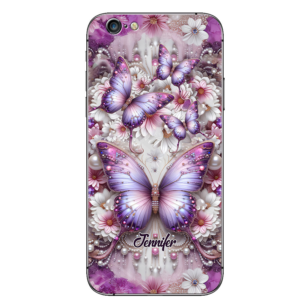 Floral Butterflies - Personalized Butterfly Phone Case