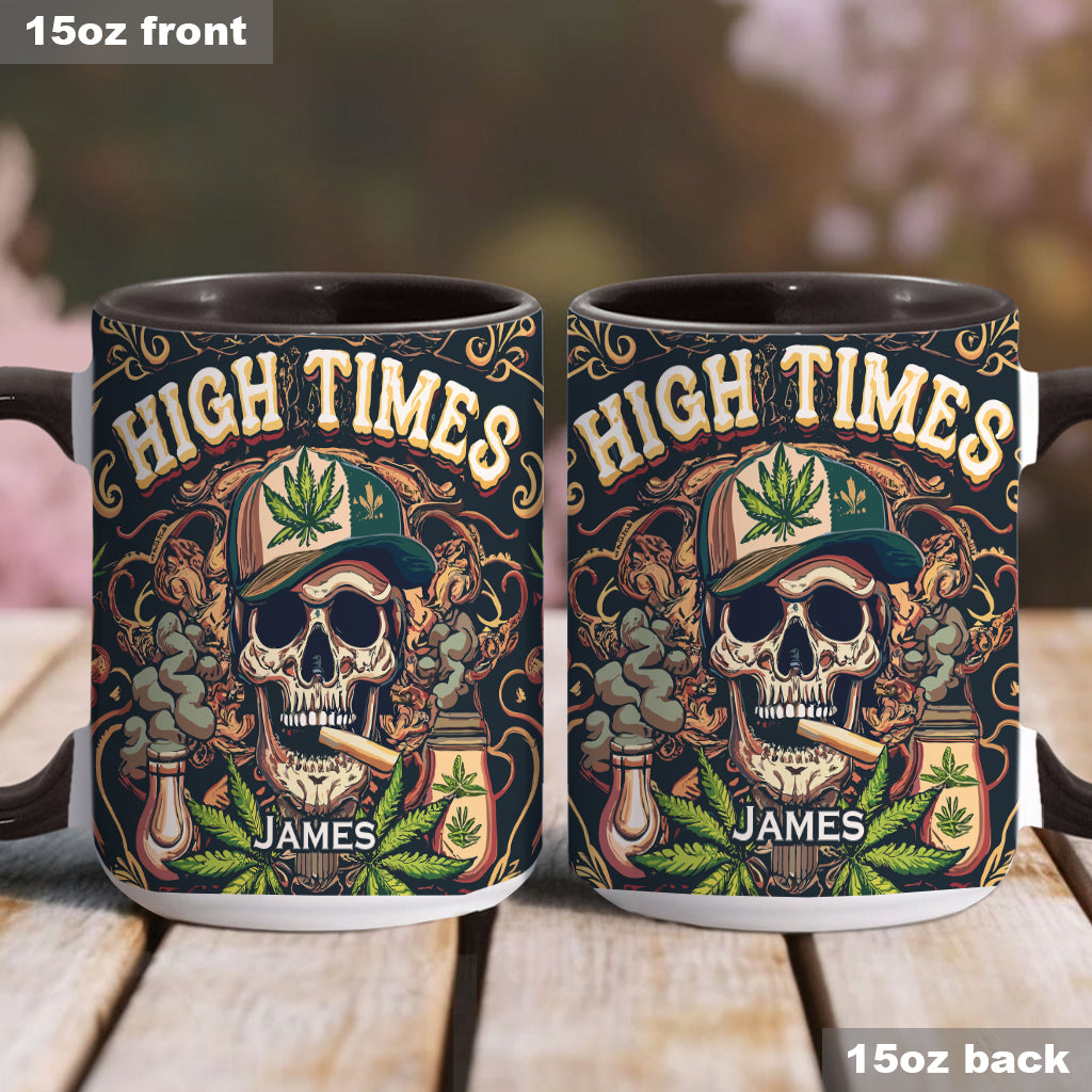 Skull High Times 420 - Personalized Weed Accent Mug