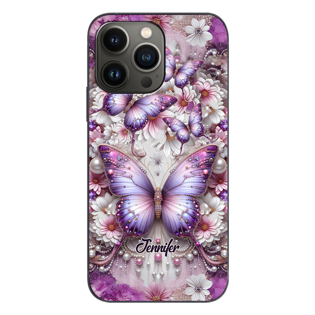 Floral Butterflies - Personalized Butterfly Phone Case