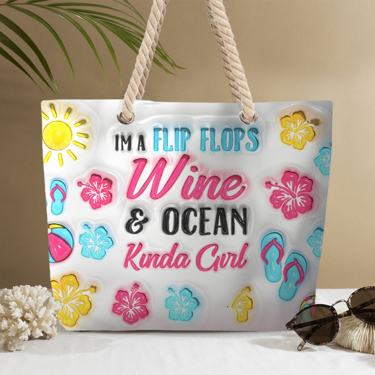 I'm A Flip Flop & Ocean Kinda Girl - Personalized Sea Lover Beach Bag