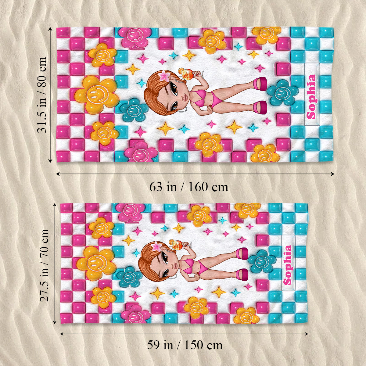 Bestie Forever - Personalized Bestie Beach Towel