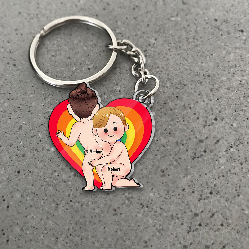 Love Is Love - Personalized LGBT Support Custom Shaped Keychain