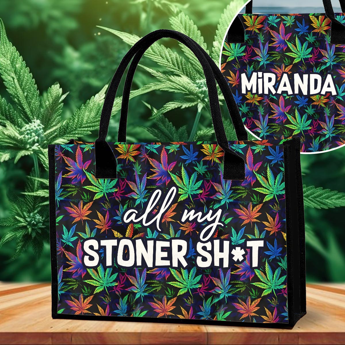 All My Stoner Shite - Personalized Weed Canvas Tote Bag