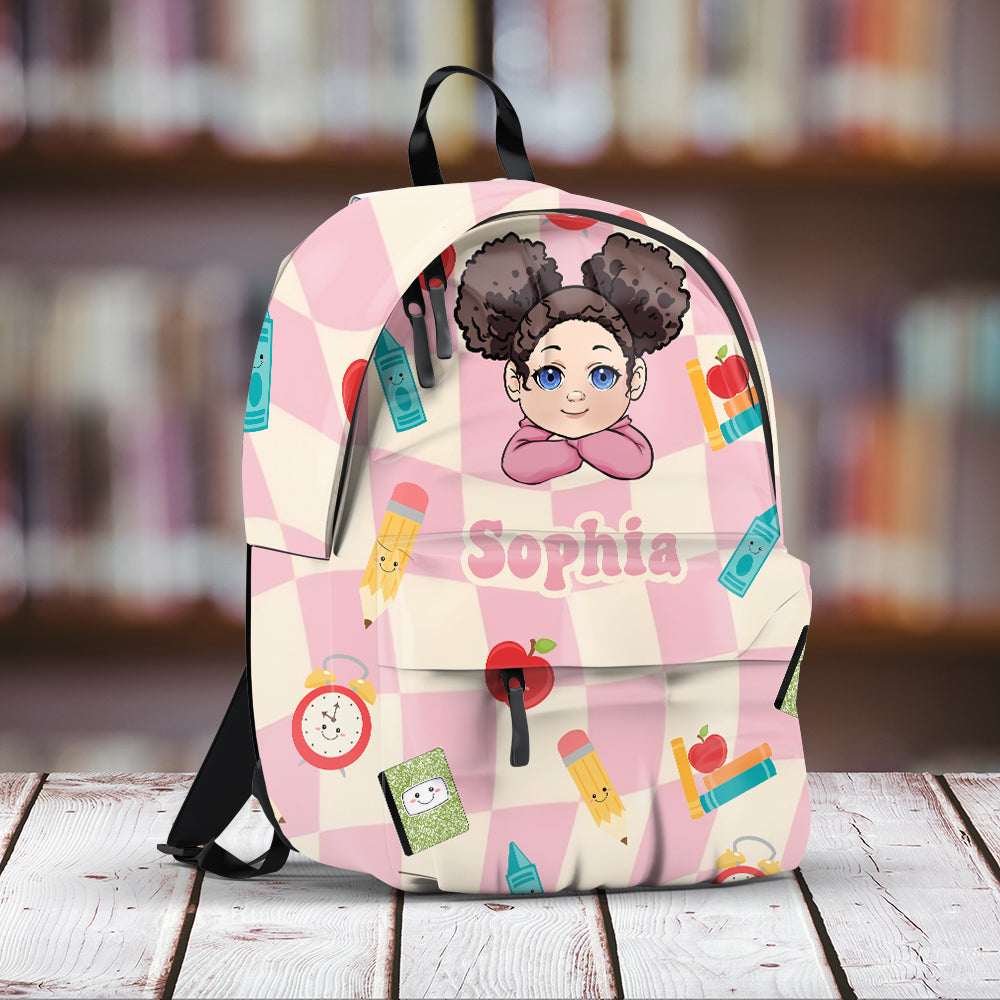 Wavy Check Back to School - Personalized Kid Backpack