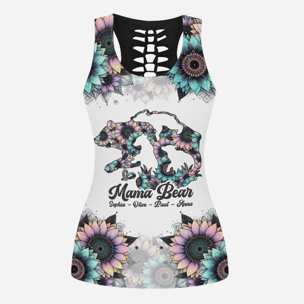 Mama Bear - Personalized Mother Hollow Tank Top and Leggings