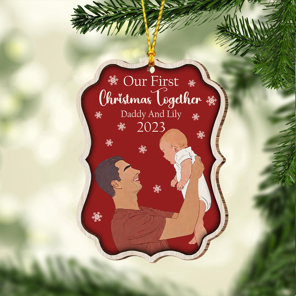 Discover Our First Christmas Together - Personalized Father One-sided Ornament