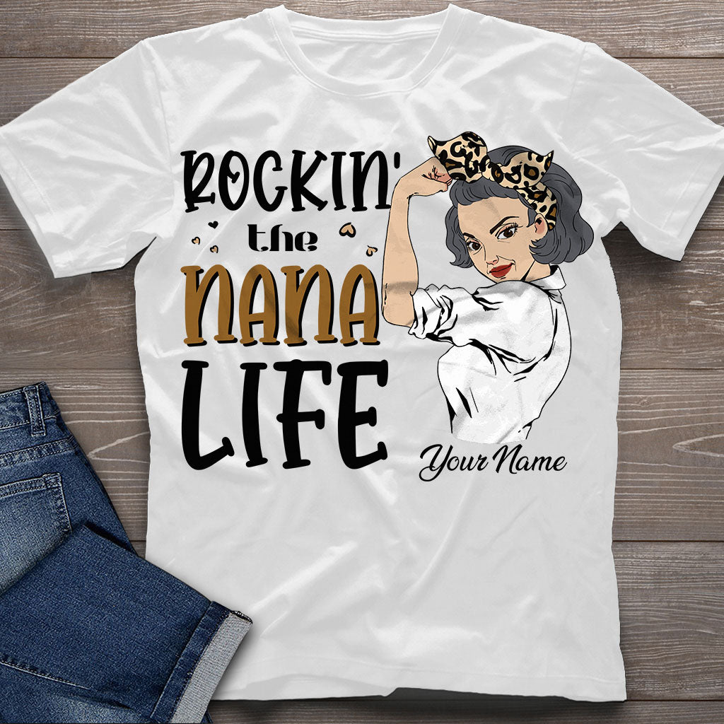 Rocking The Nana Life - Personalized Grandma T-shirt and Hoodie