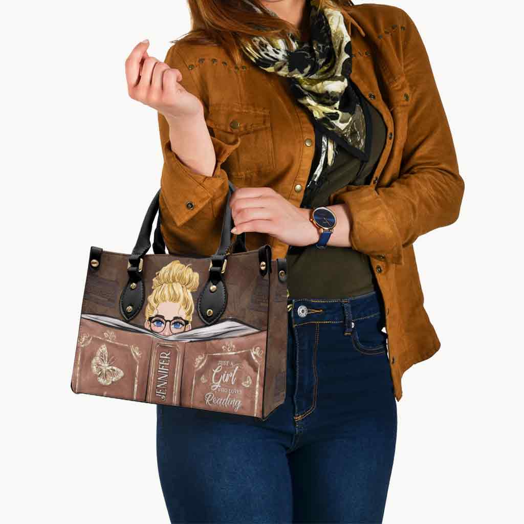 Just A Girl Who Loves Reading - Personalized Book Leather Handbag