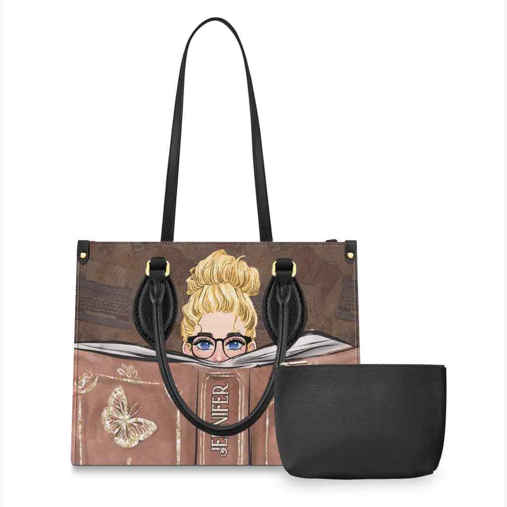 Just A Girl Who Loves Reading - Personalized Book Leather Handbag