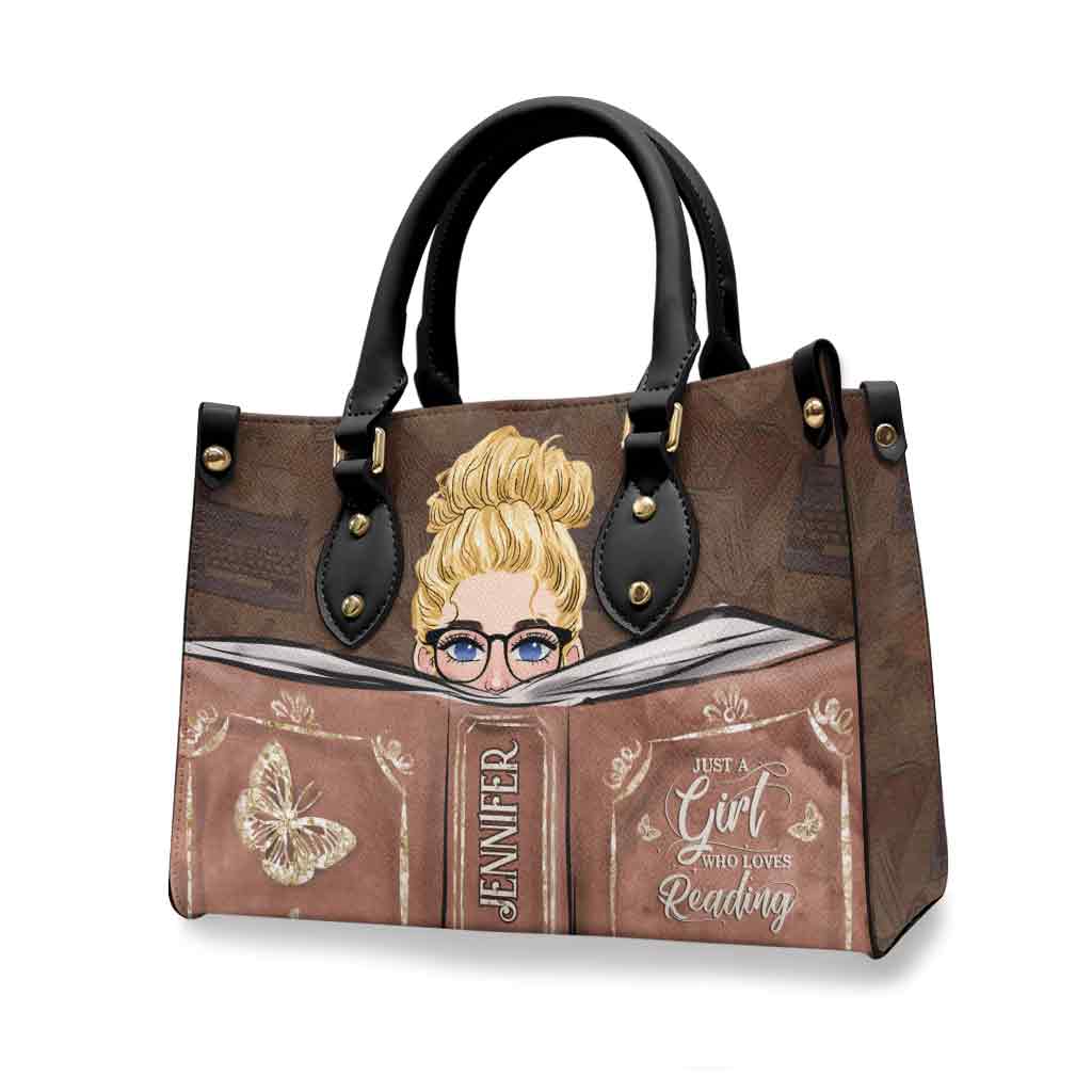 Just A Girl Who Loves Reading - Personalized Book Leather Handbag