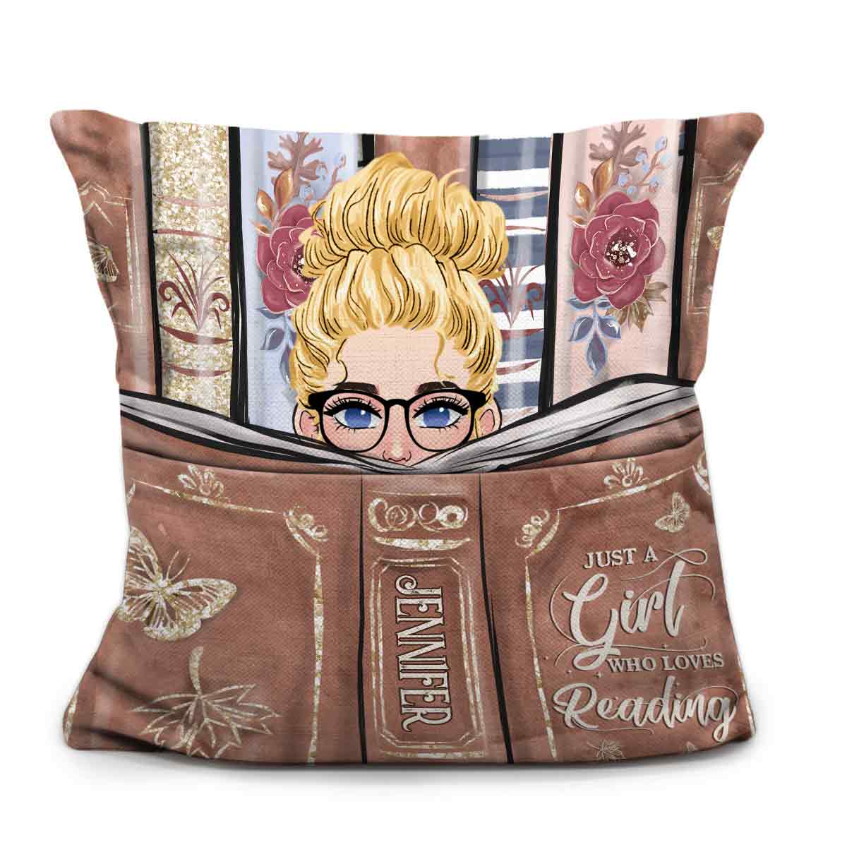 Just A Girl Who Loves Reading - Personalized Book Pocket Pillow