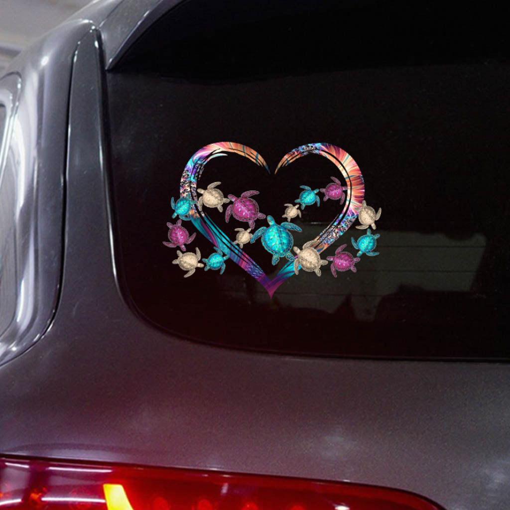 Turtles Lovers Heart Shaped Decal Full