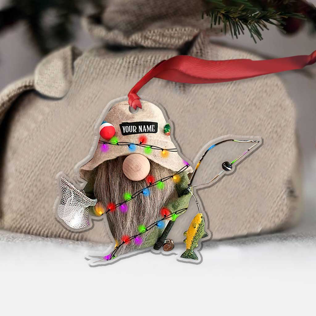 Gone Fishing - Personalized Christmas Transparent Ornament