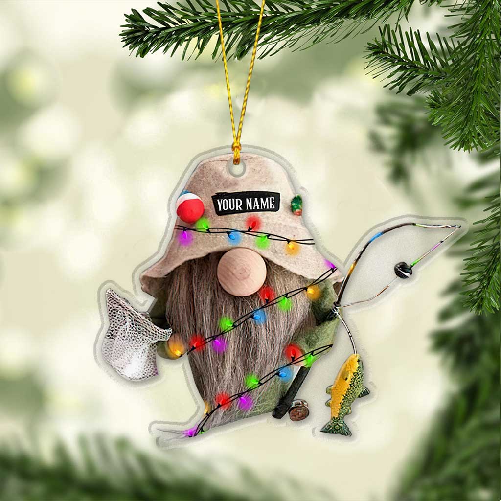 Gone Fishing - Personalized Christmas Transparent Ornament