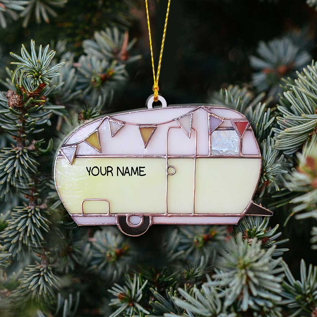 Love Camping - Personalized Christmas Ornament (Printed On Both Sides)