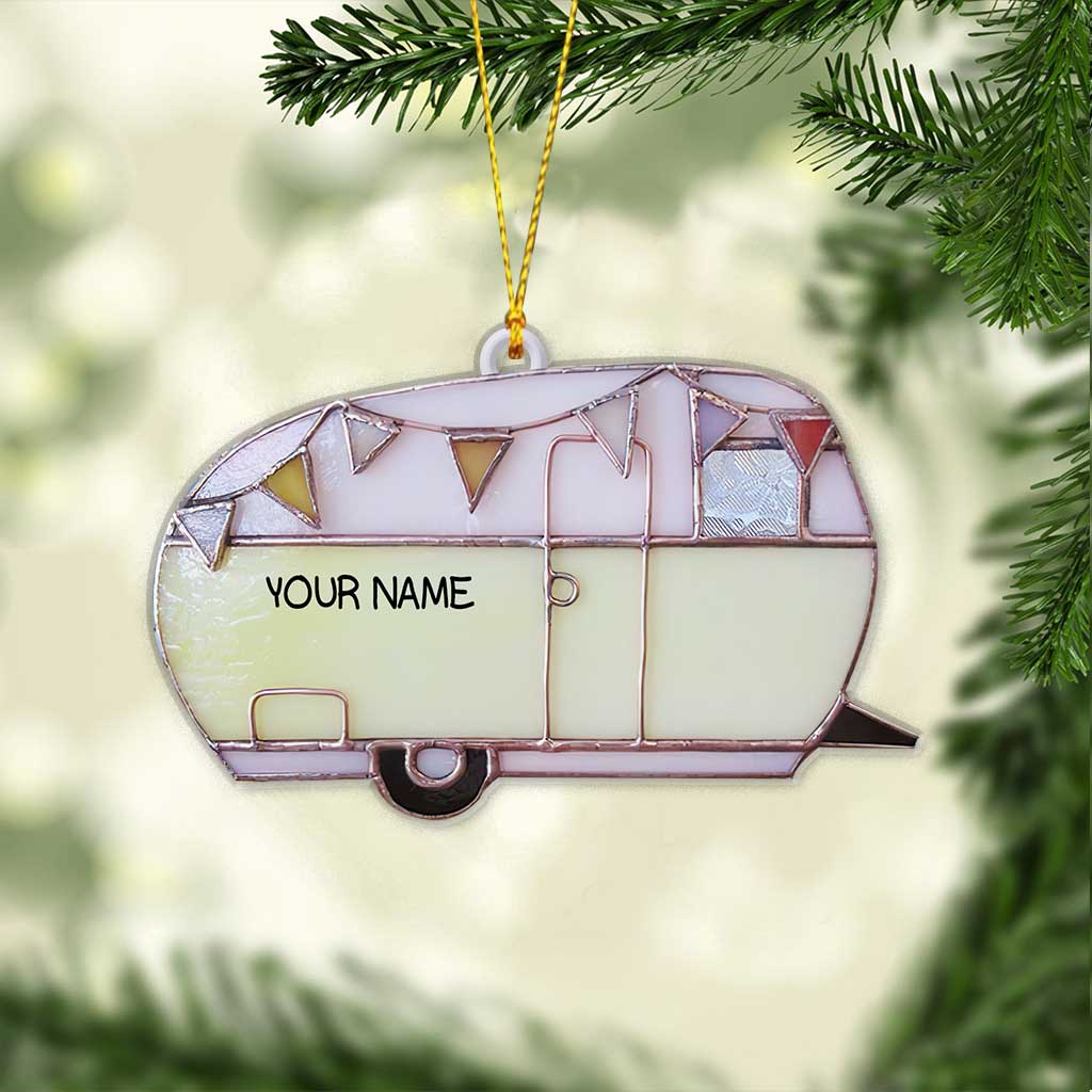 Love Camping - Personalized Christmas Ornament (Printed On Both Sides)