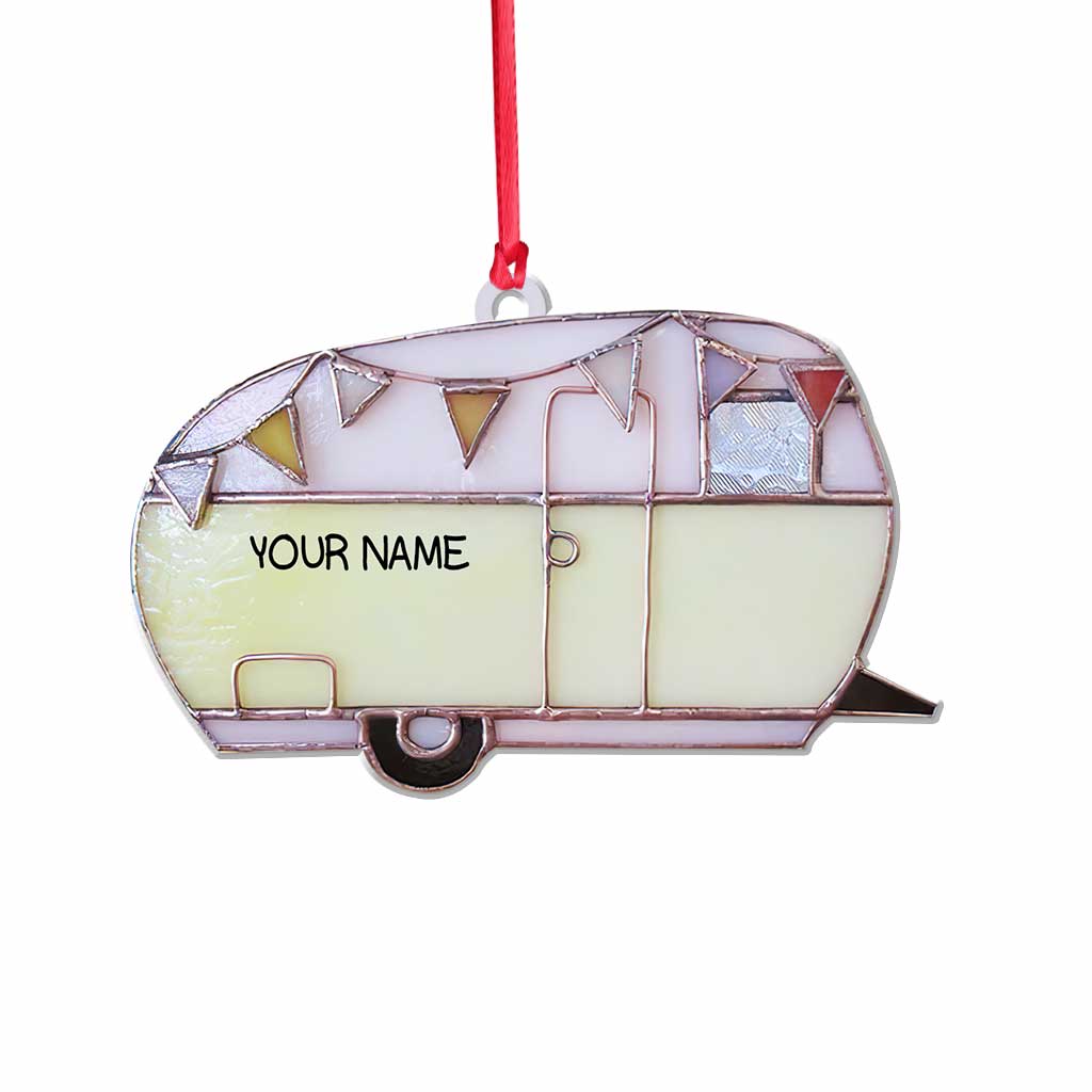 Love Camping - Personalized Christmas Ornament (Printed On Both Sides)