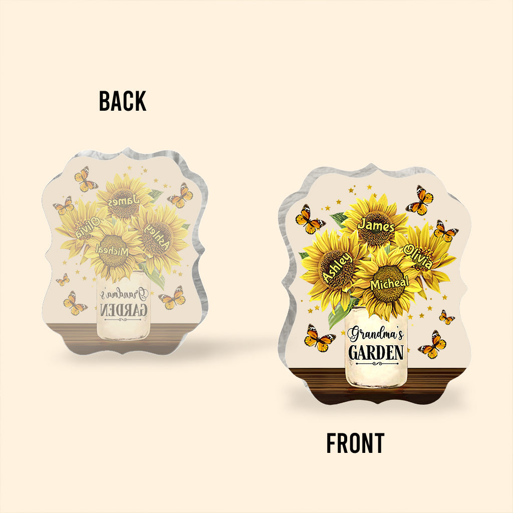 Grandma’s Garden Sunflower - Personalized Mother's Day Grandma Custom Shaped Acrylic Plaque