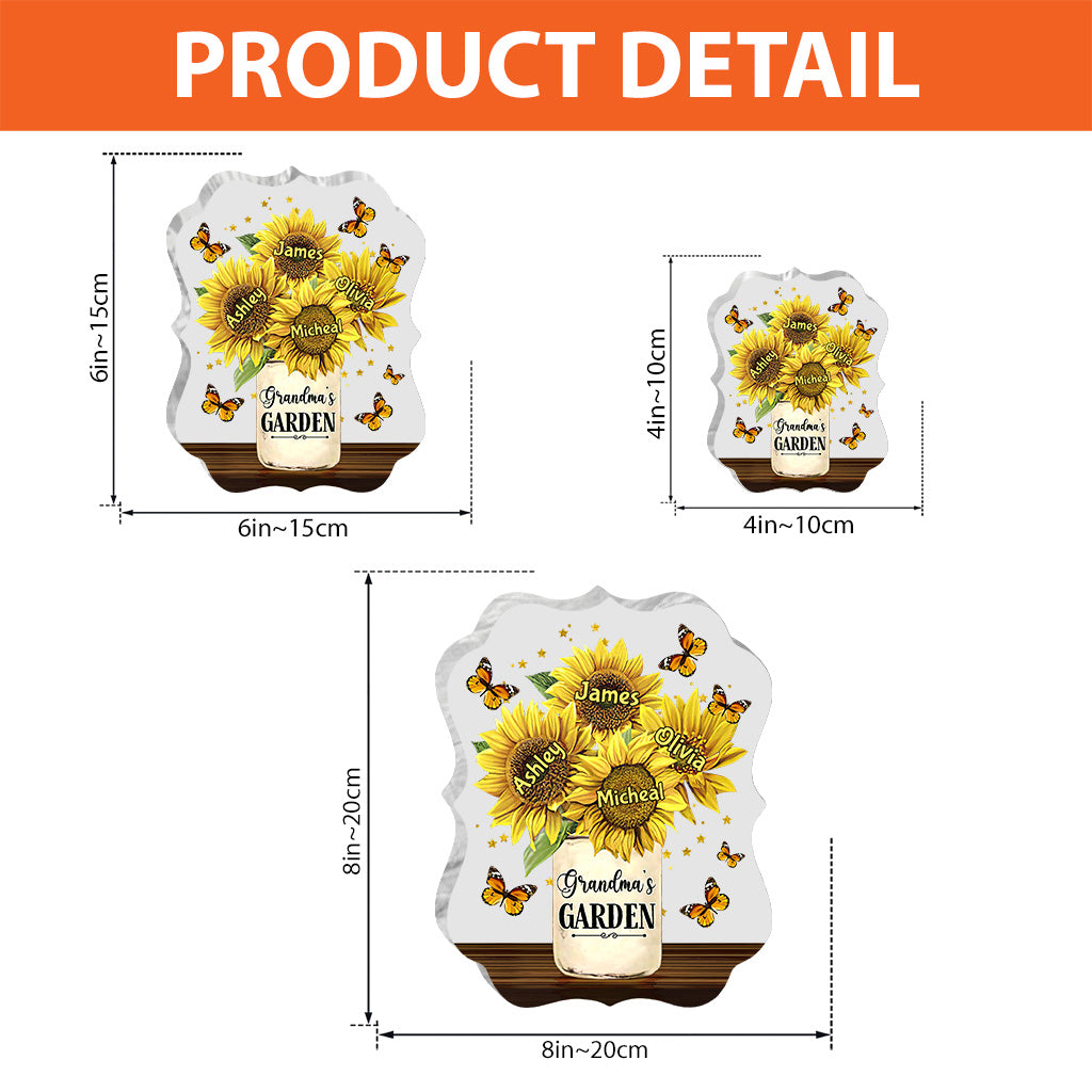 Grandma’s Garden Sunflower - Personalized Mother's Day Grandma Custom Shaped Acrylic Plaque