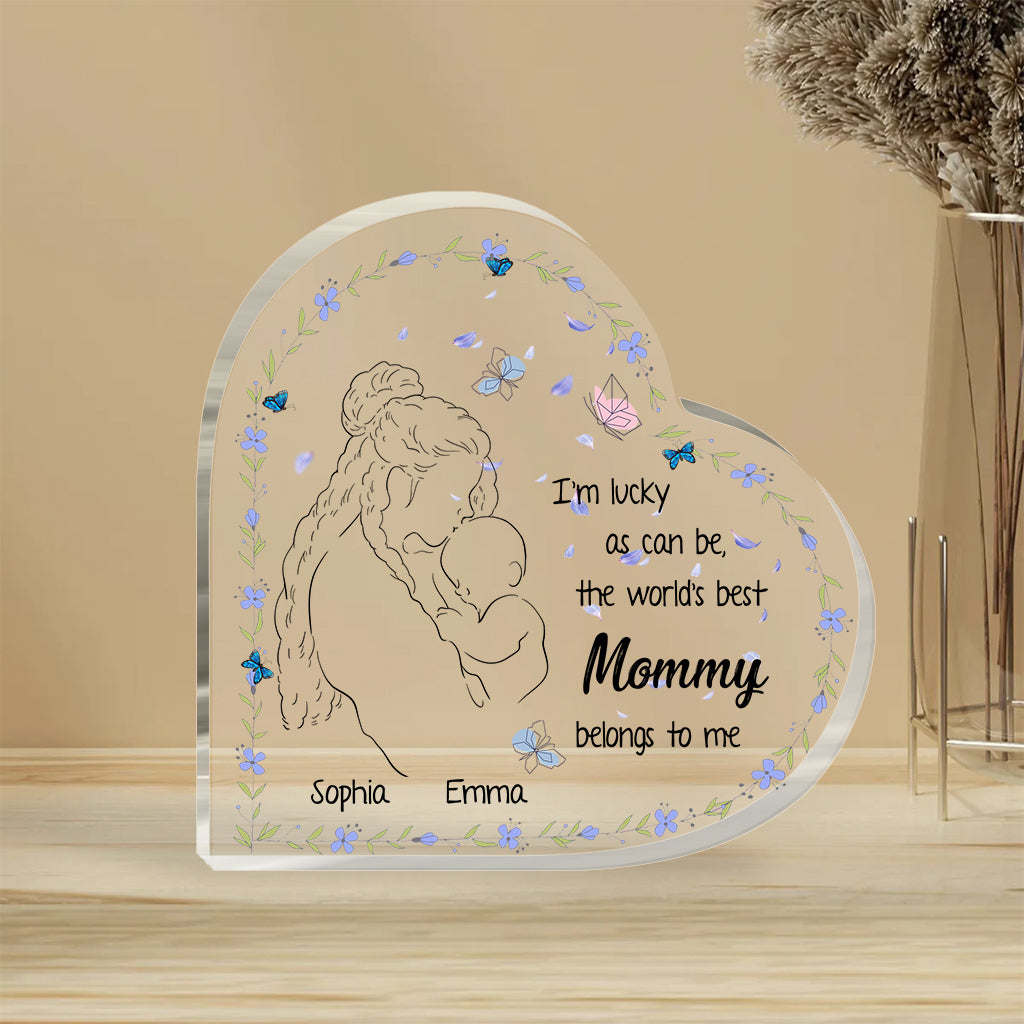 I'm Lucky As Can Be - Personalized Crystal Heart Keepsake