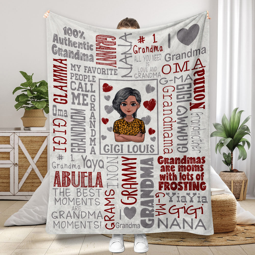 100% Authentic Grandma - Personalized Mother's Day Mother Blanket