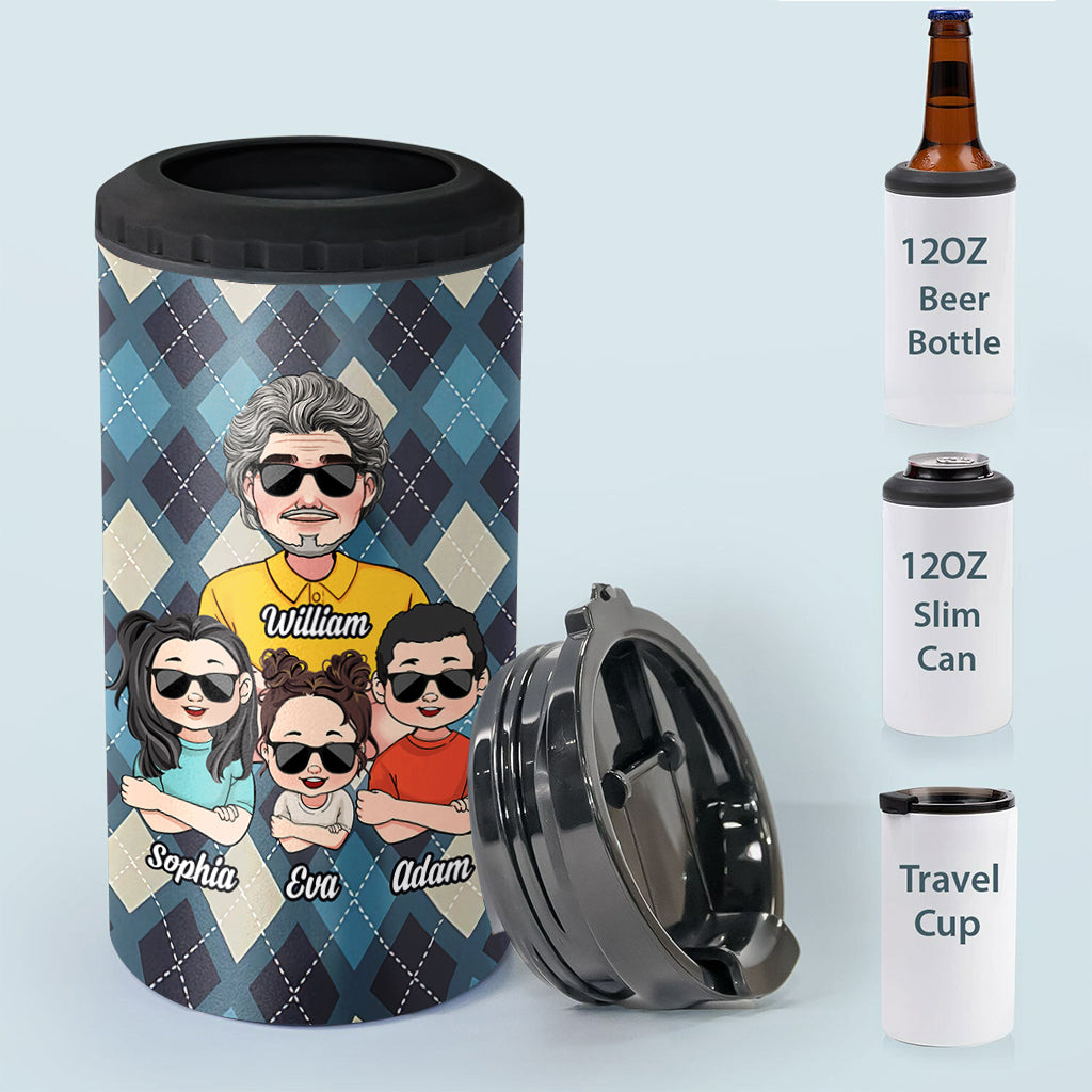 No. 1 Papa - Personalized Grandpa Can Cooler