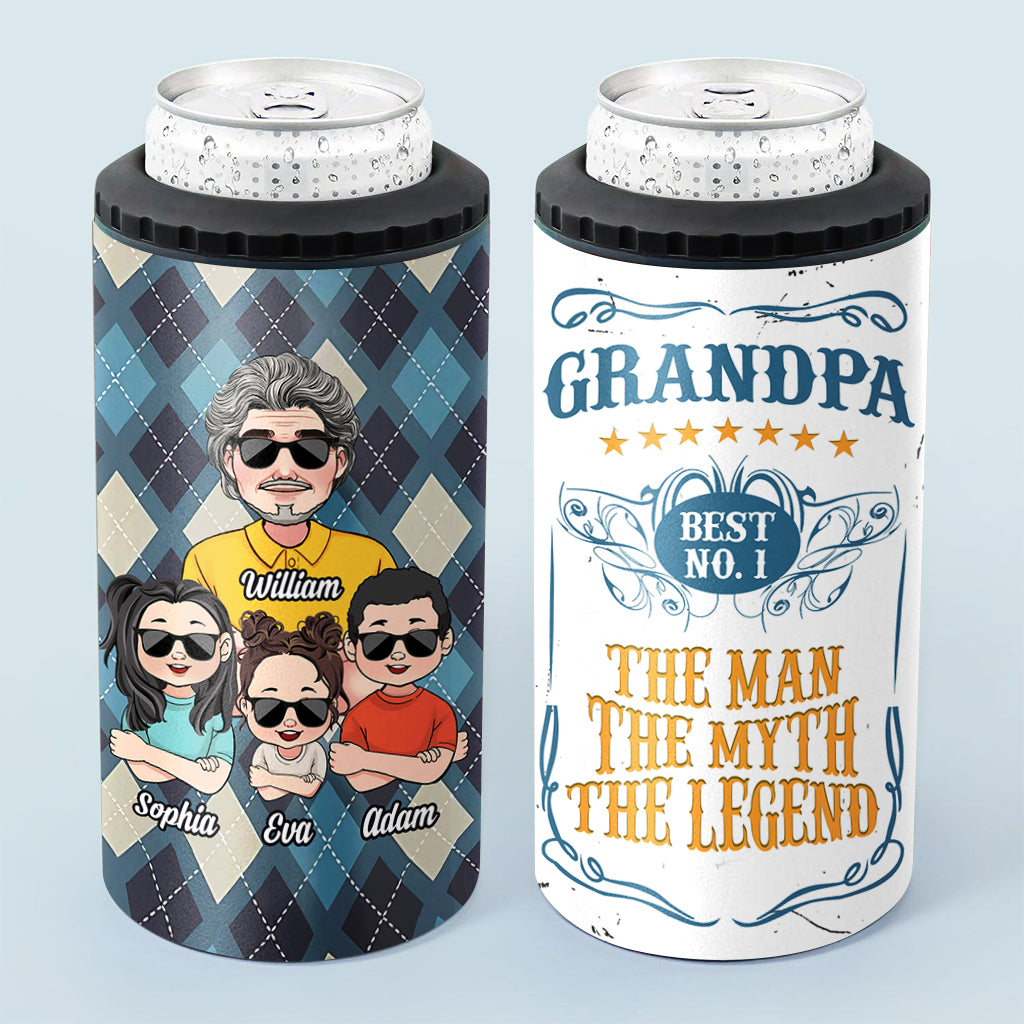 No. 1 Papa - Personalized Grandpa Can Cooler