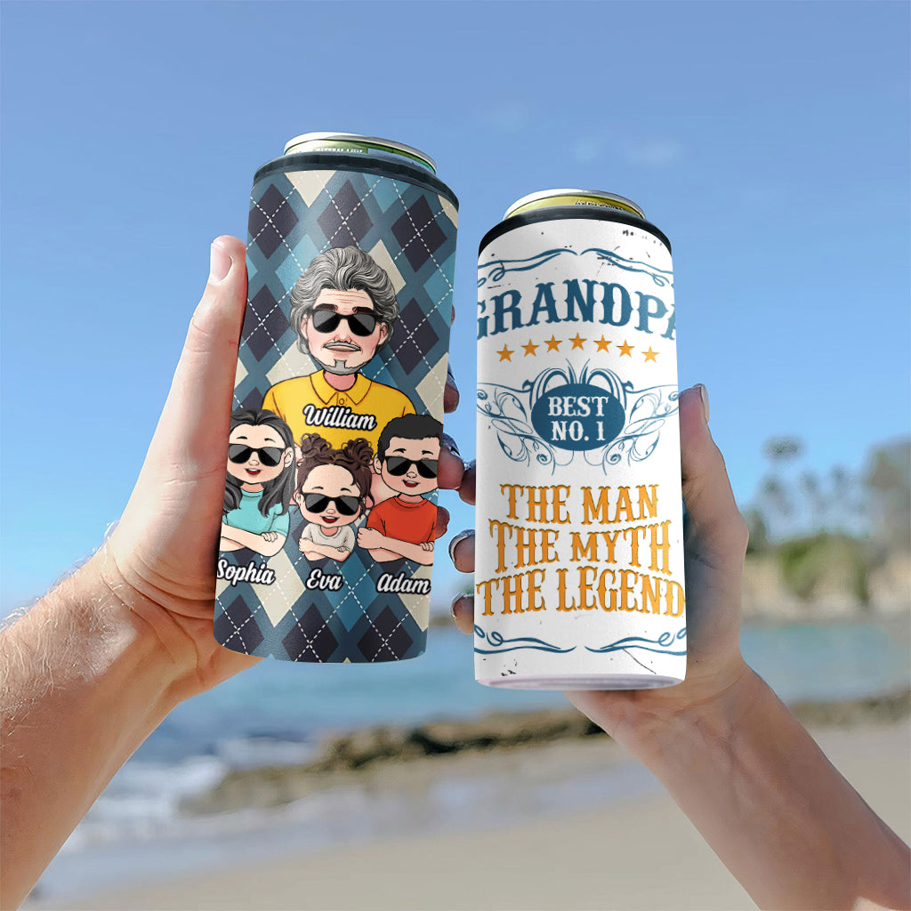 No. 1 Papa - Personalized Grandpa Can Cooler