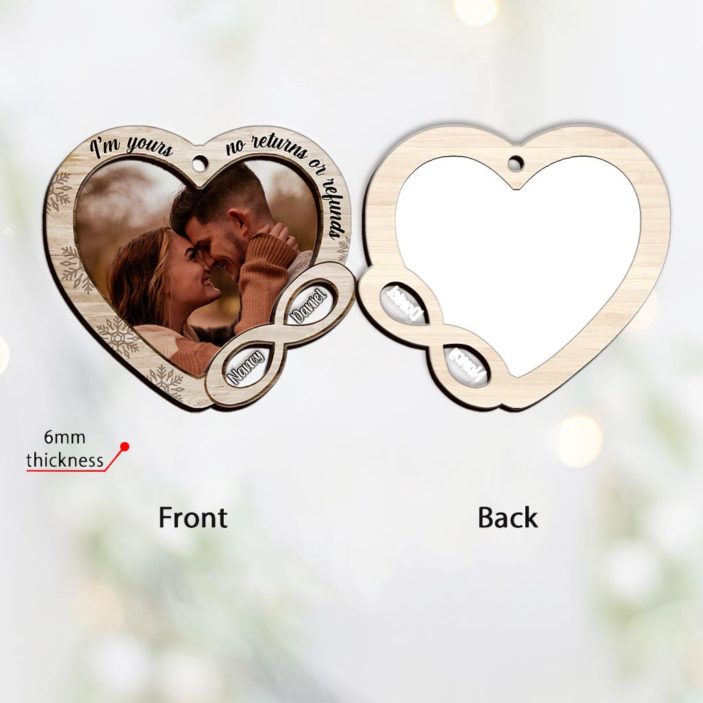 I'm Yours No Returns Or Refunds - Personalized Couple Layers Mix Ornament